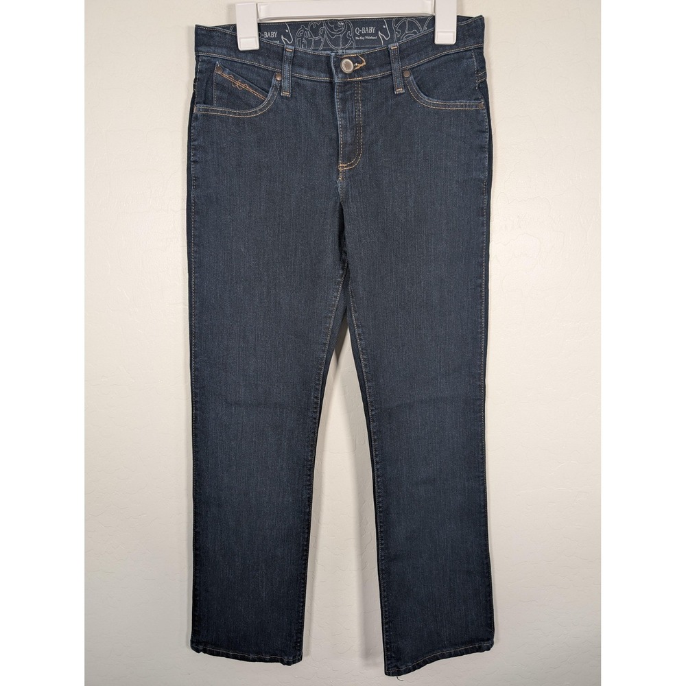 Wrangler Q-Baby Jeans Womens‎ 7/8x32 Blue Stretch No Gap Waistband WRQ20DD